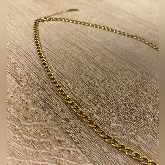 WATERPROOF Gold Curb Chain Necklace - Picture 2 of 8